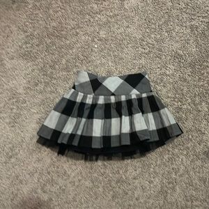 Black and White Plaid Girls Skirt